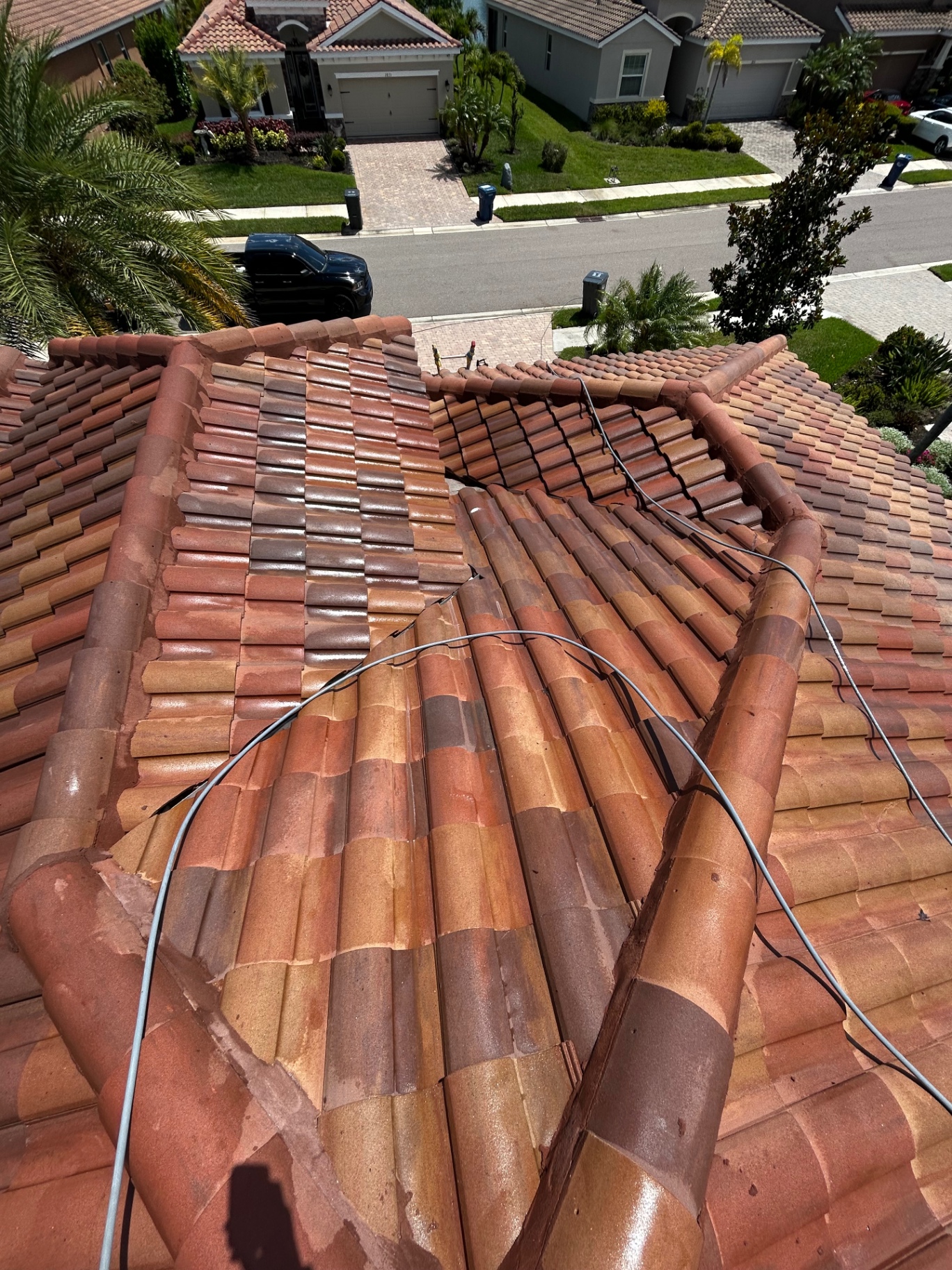 Tile Roof Soft-Wash Transformation after cleaning