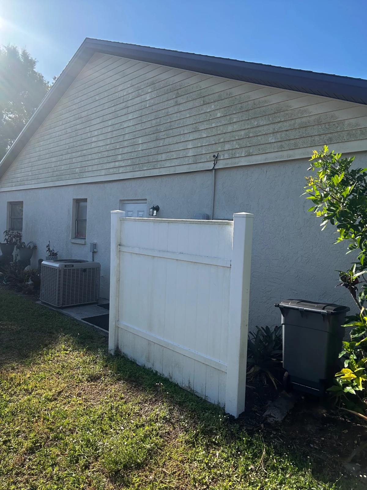 House Washing Before & After before cleaning